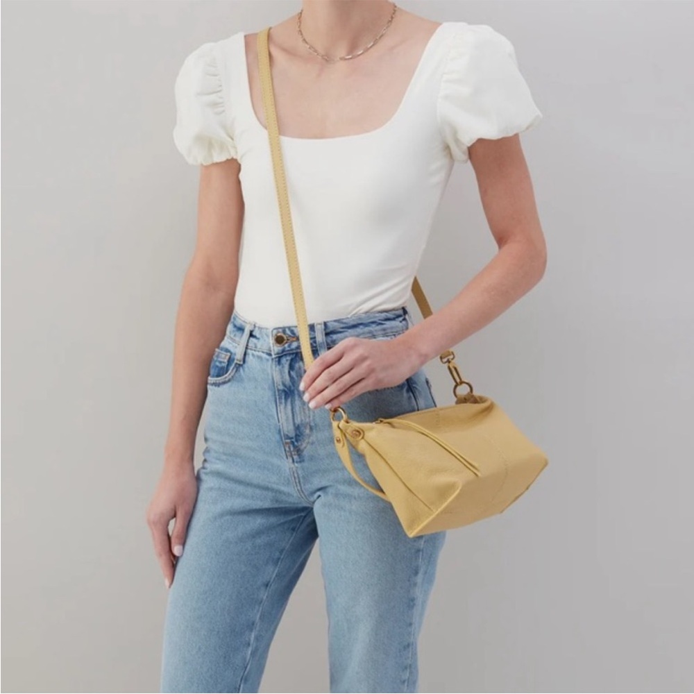 Hobo Laguna Crossbody Bag Purse Flax Yellow